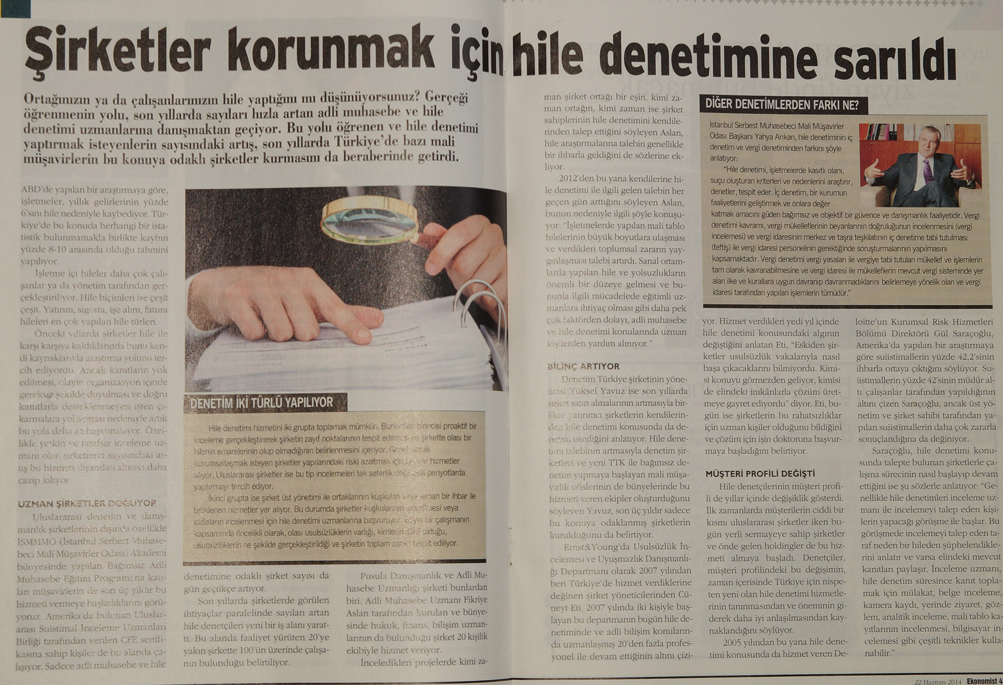 Şirketler korunmak için hile denetimine sarıldı – Ekonomist (22.06.2014) | Pusula Adli Muhasebe Uzmanlığı