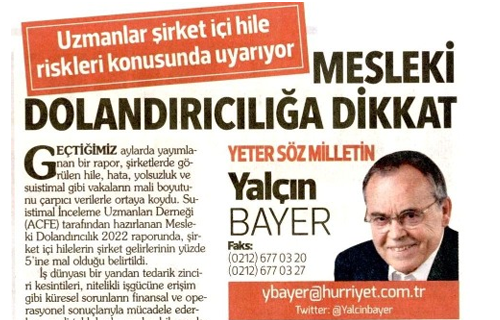 Hürriyet Gazetesi Köşe Yazarı Yalçın Bayer | Pusula Adli Muhasebe Uzmanlığı